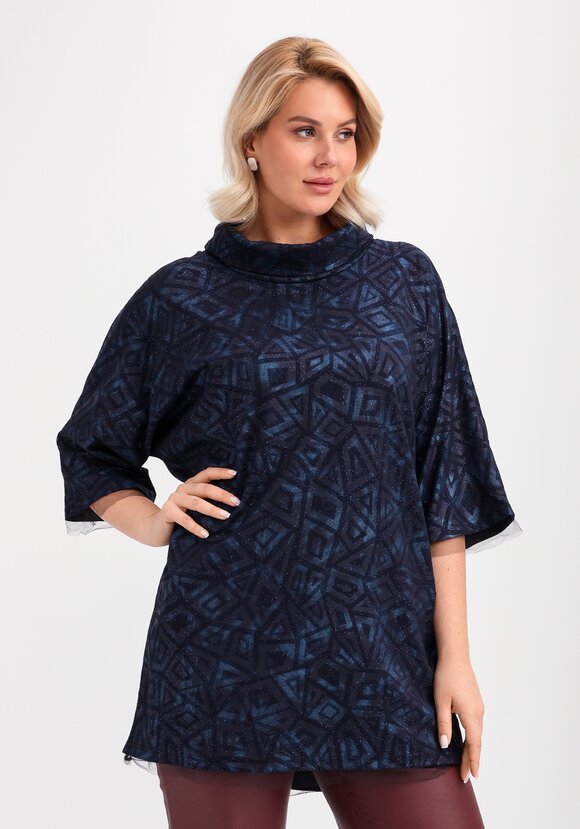 Блуза из комбинированной ткaни