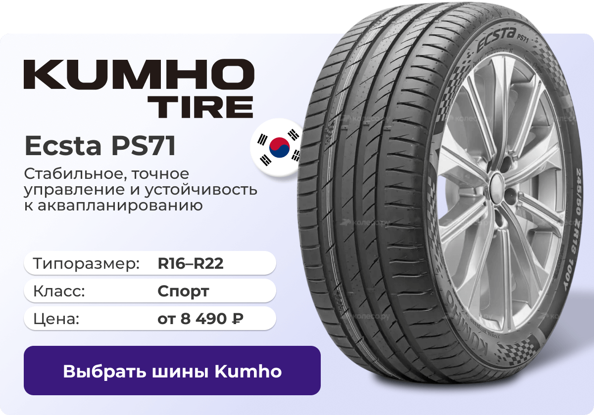 Kumho Tyres Ecsta PS71 | Выбрать шины Kumho