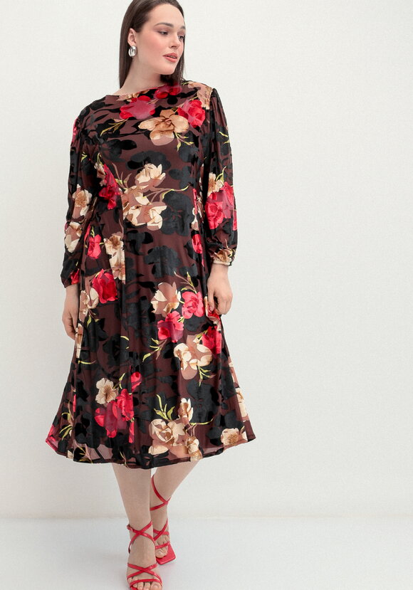 Платье с декором и цветочным принтом