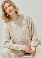 Джемпер с комбинированным фактурным рисунком