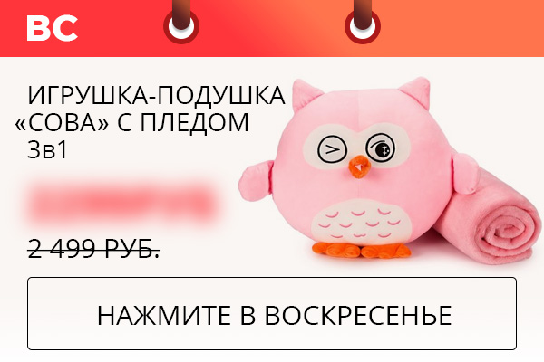 Игрушка-подушка ''Сова'' с пледом 3в1