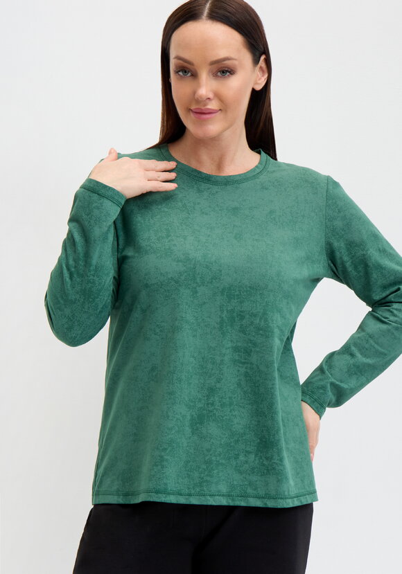 Лонгслив с принтом на горловине спинки