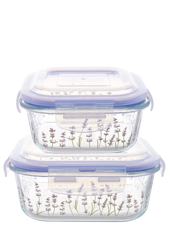 Контейнеры стеклянные с крышкой, 2 шт.