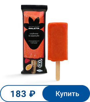 Мороженое-смузи PALETA «Клубника и маракуйя», 70г