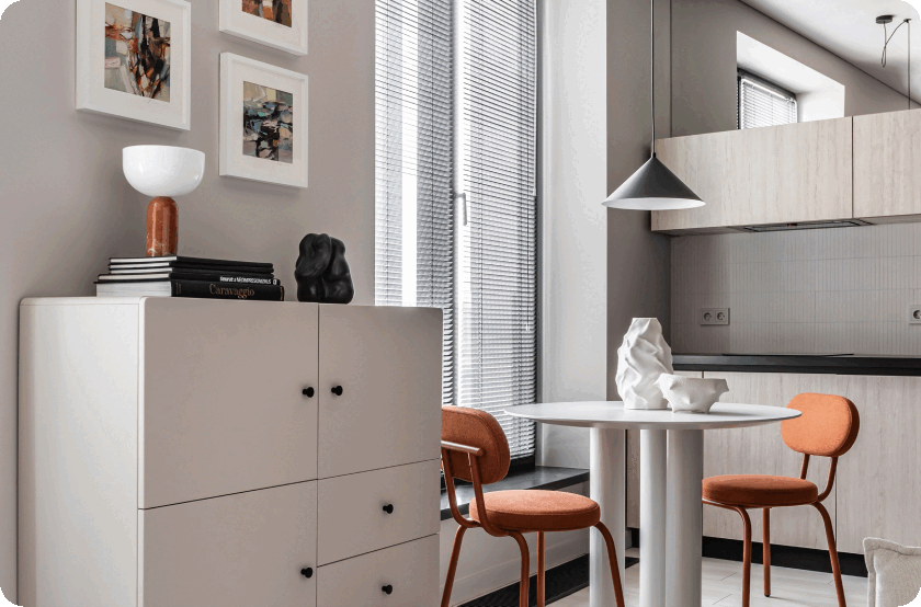 Студия 27 кв.м с черным потолком<br>