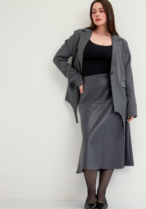 Юбка годе из экокожи