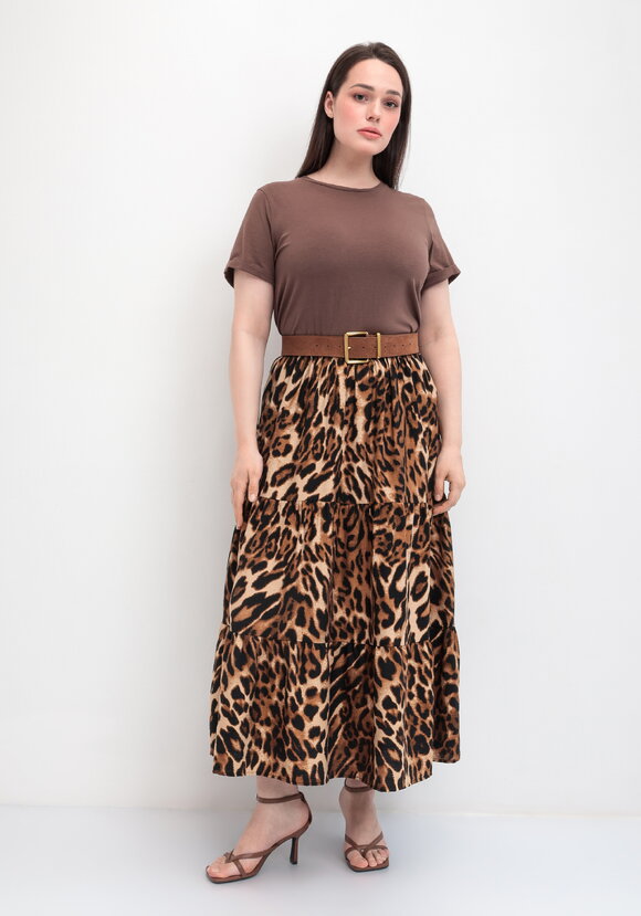 Юбка леопардовая миди
